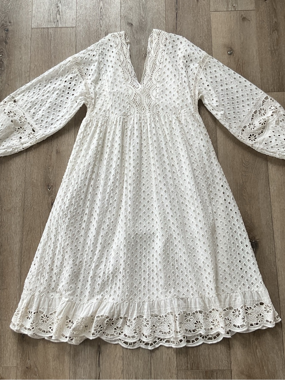 Anthropologie Forever That Girl White Lace Midi Dress Size Medium - Picture 6 of 15